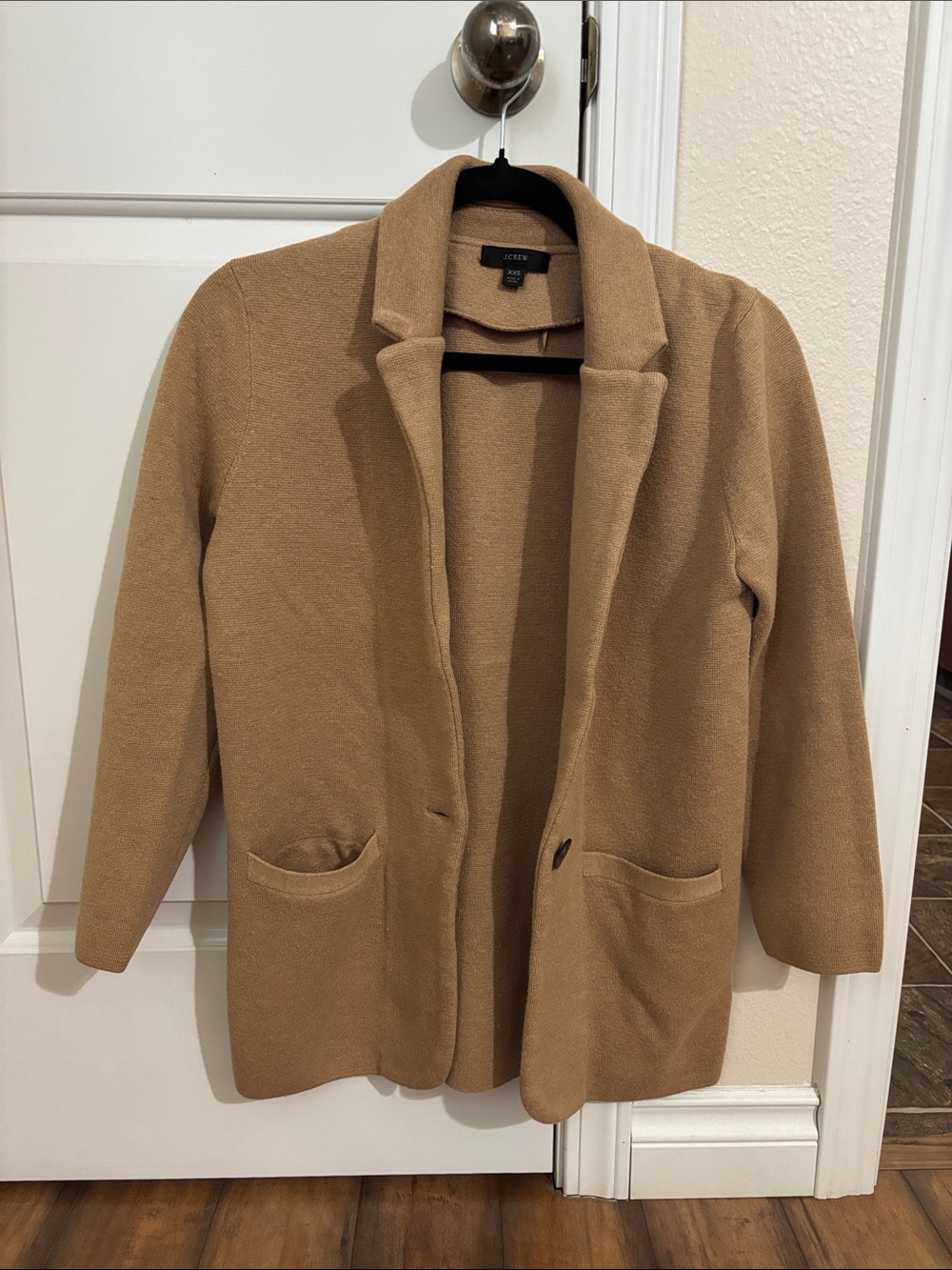 J. Crew Women's Camel Blazer-Style Open Front Jacket